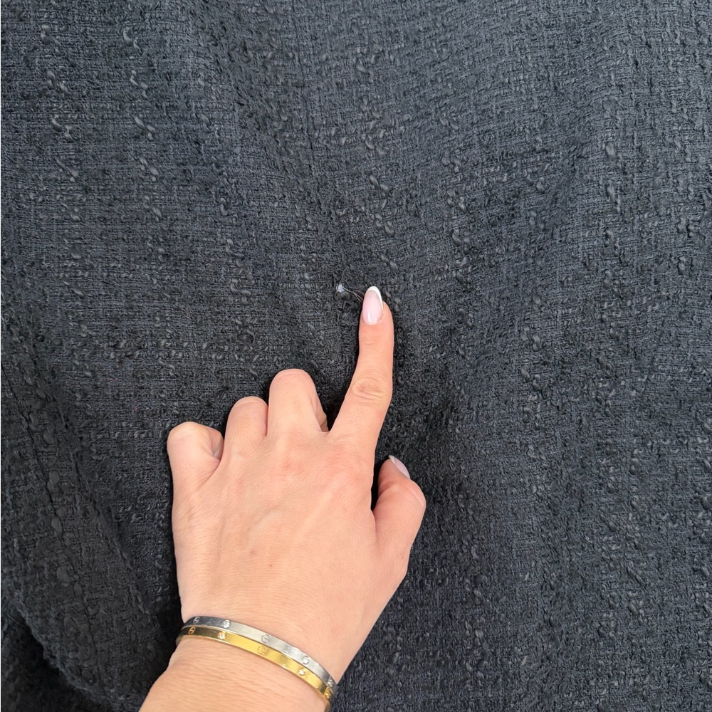 Zara Black Textured Blazer with Gold Accents - Picture 9 of 10